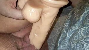 bbw whore is fucking her new huge dildo