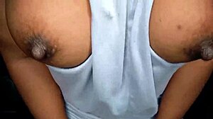 Ebony girl tempts with beautiful features in close view