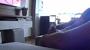 My step sister-in-law leaves footprint on my cock!