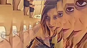 I watch this hot shemale teaseing me, undressin in the bathroom, rippin clothes off.