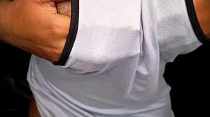 Ebony girl tempts with beautiful features in close view