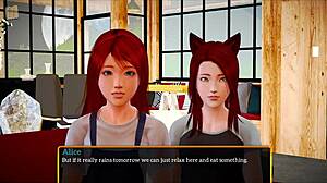 My new family 388 with brunette milf and teen playing game