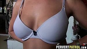 Detailed spying on teen slut in laundromat pov