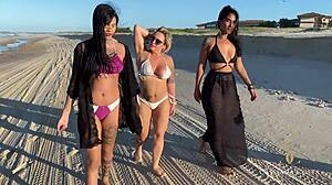 Nude Walk With Friends On Beach