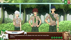 Game Friends Camp Episode 34: Twink Asks Scoutmaster For Permission In Russian
