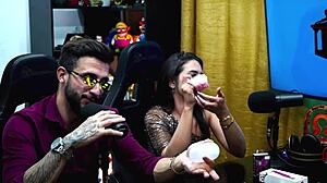 Man, her first time on the podcast got wild! She pulled out his cock and used a toy for a hot handjob. 😜