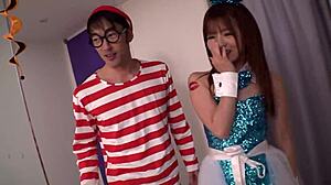 Young asian babe shakes bunny ass in cowgirl.