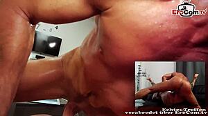 German tattooed babe fucks on webcam with big tits