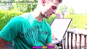 Blow Me POV - Hot BBQ Blow at Summer Party Turns WILD with Goth Babe’s SLOPPY Skills!
