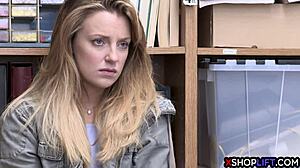 Blonde Petite 18+ Teen Thief Banged Hard in Office