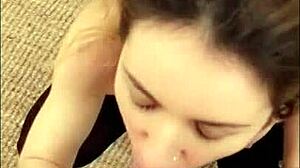 Naughty British slut flashing for her black lover at home