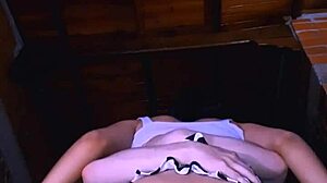 Stepdaughter's tempting gaze seduces her friend in the apartment.