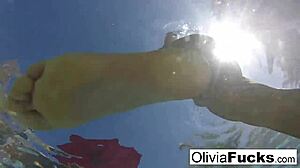 Olivia Enjoys Summer Fun In The Pool