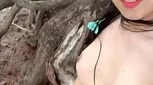 Hot Shemale Windy In The Beach Masturbation And Cum