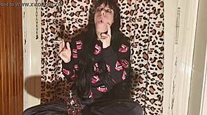 Smoking Goth Girl After Long Day Behind Scenes Pt2 HD!