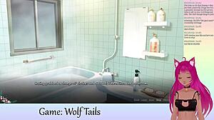 Vtuber Lewdneko Plays Wolf Tails Part 2 with Big Tits Lesbian Action
