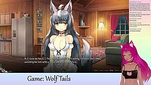 Vtuber Lewdneko Plays Wolf Tails Part 2 with Big Tits Lesbian Action
