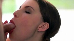 Cute Brunette Sucks Hard Dick And Swallows Cumshot!