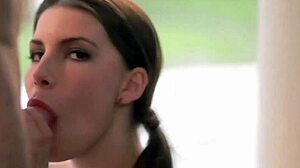 Cute Brunette Sucks Hard Dick And Swallows Cumshot!