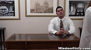 Mormon Cutie Loses Innocence In Missionary Pounding
