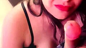 does this whore really orgasm from my blowjob? ends with a facial!