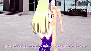 yu takeyama gives super sexy blowjob on the roof in boku no hero short