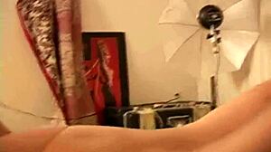 Busty blonde Celeste jerks and sucks in POV!