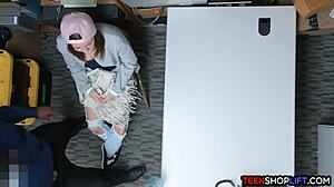 Security guard boldly catches tiny teen stealing from the store