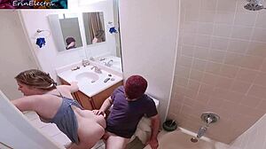 stepmom caught masturbating in bathroom, calls stepson for wild sex!