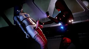 Futanari Gives Space Handjob