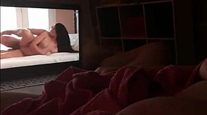 Busty Babe Fingers Shaved Pussy Watching Porn Emotionally