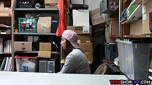 Security guard boldly catches tiny teen stealing from the store