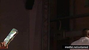 Strippers undress and tease the crowd.