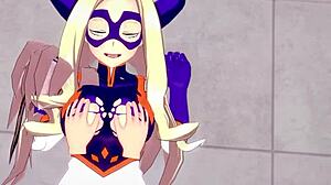 yu takeyama gives super sexy blowjob on the roof in boku no hero short