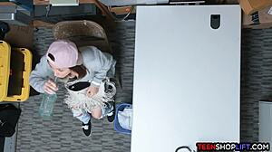 Security guard boldly catches tiny teen stealing from the store