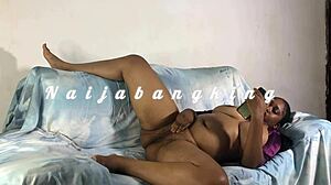 Beautiful Blonde Giving Intense Blowjob To Naijabangking's Big Black Cock