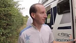 that wicked stunner gets a huge cum load on her face and gulps it all down