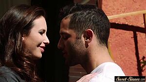 gorgeous teen 18+ seduces stepdad with eager moves