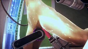 Tak boleh percaya! Impian seks 3D Ralina dengan mesin dildo tampar!