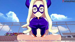 yu takeyama gives super sexy blowjob on the roof in boku no hero short