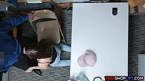 Security guard boldly catches tiny teen stealing from the store