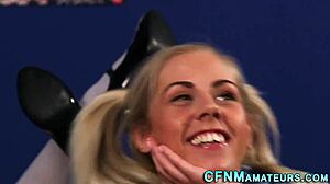 Blonde amateur sucks cock 😍