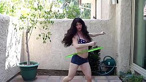 Trixx The Fitness Girl Tries Hooping