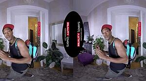 Realitylovers Presents Black Man Spooning Blonde Woman In VR Followed By Blowjob And Doggystyle Sex