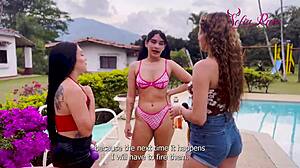 Massage got wild with boss and client threesome