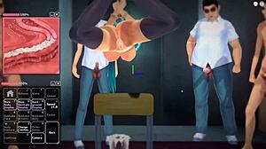 Blue Haired Teen With Big Boobs Gets Gangbanged In Anime Style