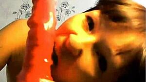 Beautiful amateur performs solo at home