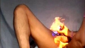 She starts with a HANDJOB, then moves to FINGERING her wet pussy.