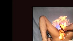 She starts with a HANDJOB, then moves to FINGERING her wet pussy.