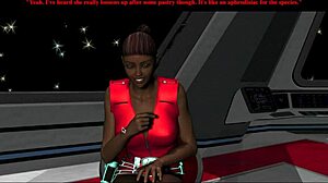 We played the sci-fi mission with Aletta's ending.